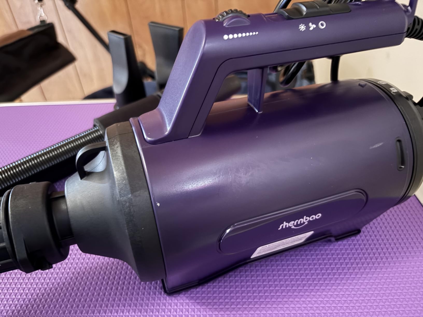 Dog Dryer High Velocity Pet Dog Grooming Force Hair Dryer/Blower | High velocity force blower dryer for professional dog pet grooming, purple sherbao SMD-06P customer photo 2