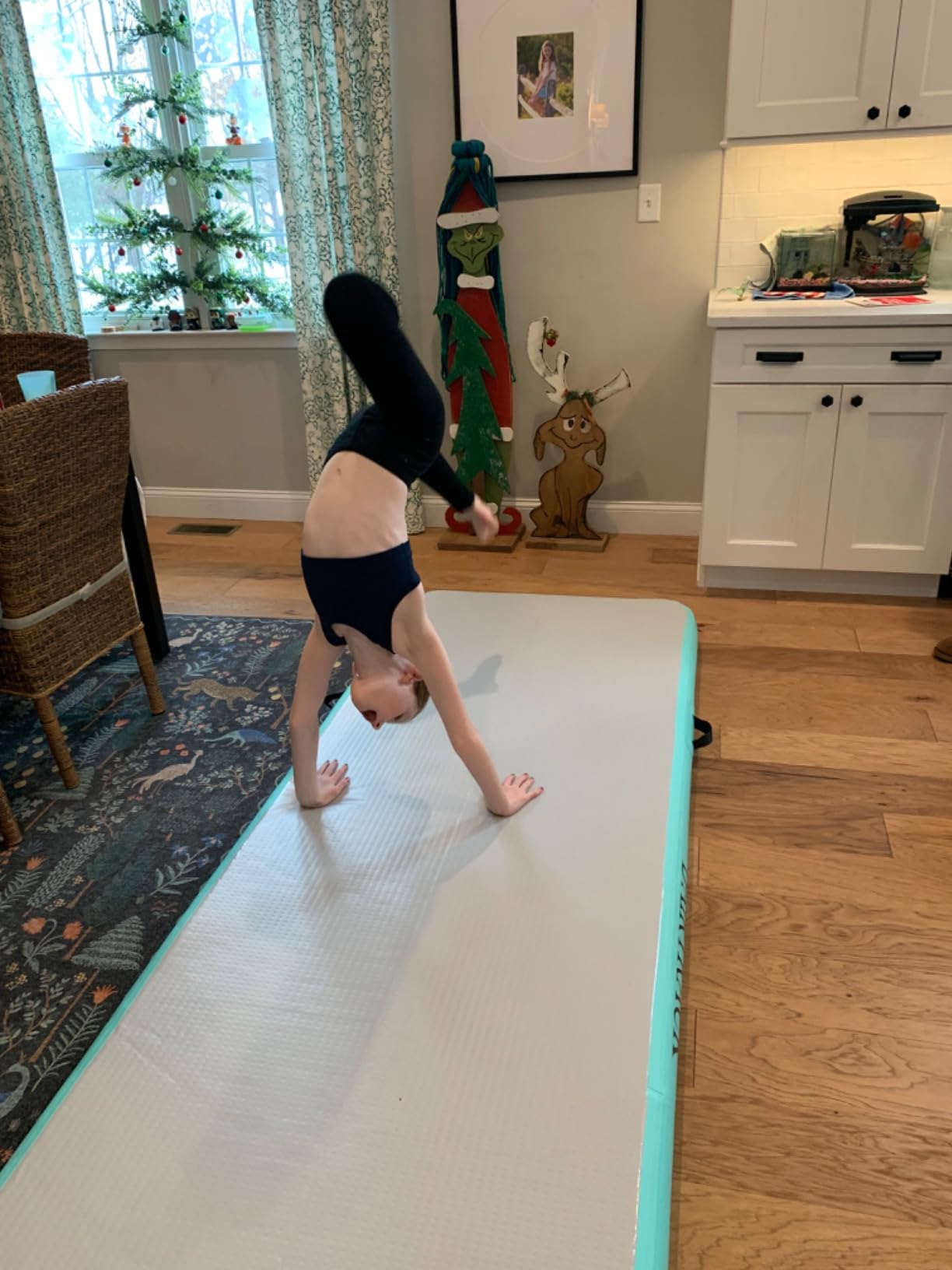 DAIRTRACK Inflatable Gymnastics Air Mat 10ft/13ft/16ft/20ft Tumble Track Tumbling Mats for Home Use/Gym/Training/Cheerleading/Yoga/Water customer photo 2