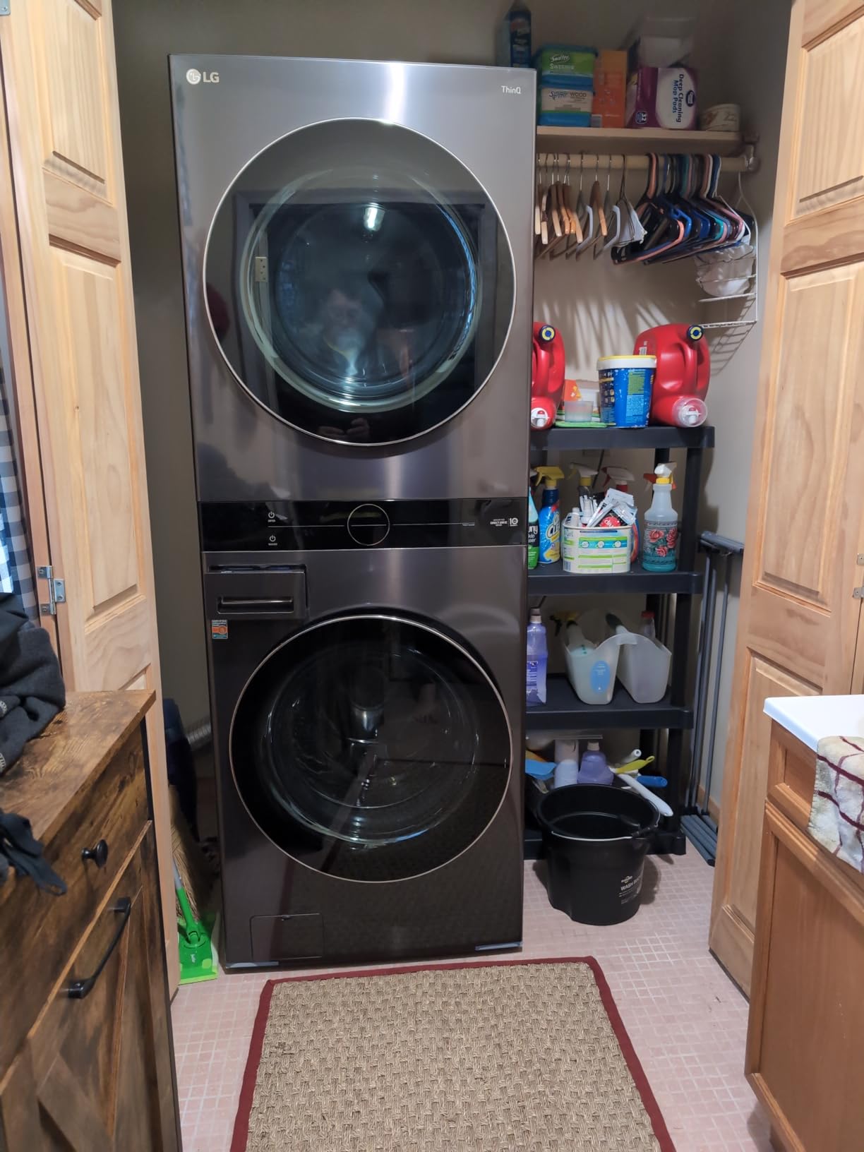 LG WashTower Stacked Smart Laundry Center 4.5 Cu.Ft. Front Load Washer & 7.4 Cu.Ft. Electric Dryer in Black Steel w/Steam WKEX200HBA customer photo 1
