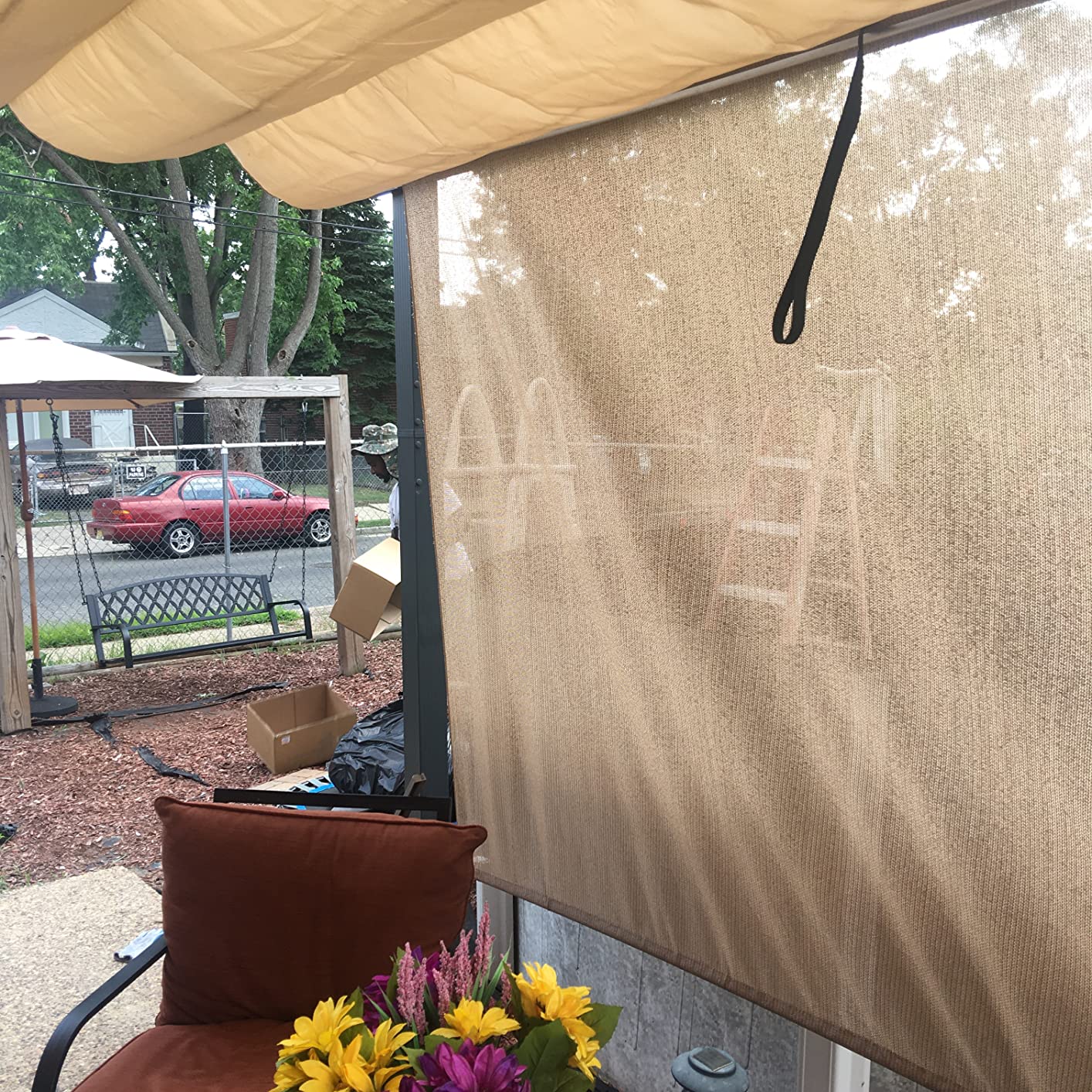 PURPLE LEAF Outdoor Retractable Pergola 10' X 12' Canopy Aluminum, Beige | Sliding Canopy, Custom Shade, Easy Care, Thick Posts, Stronger Support, Premium Materials, Lasting Use, Yarn-Dyed Canopy customer photo 2