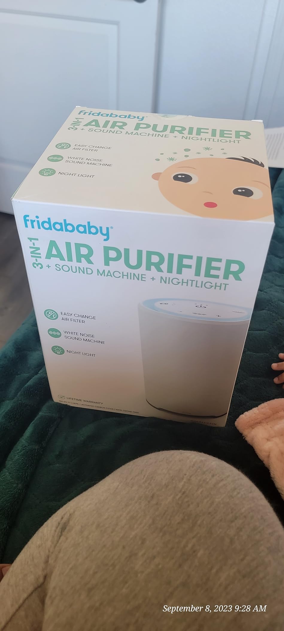 Frida Baby 3-in-1 Baby Air Purifier for Allergy Relief, Sound Machine for Sleeping + Nightlight, HEPA Filter Purifier for Bedroom with 3 Fan Speeds, Easy-Change Filter, Auto-Off Timer customer photo 1