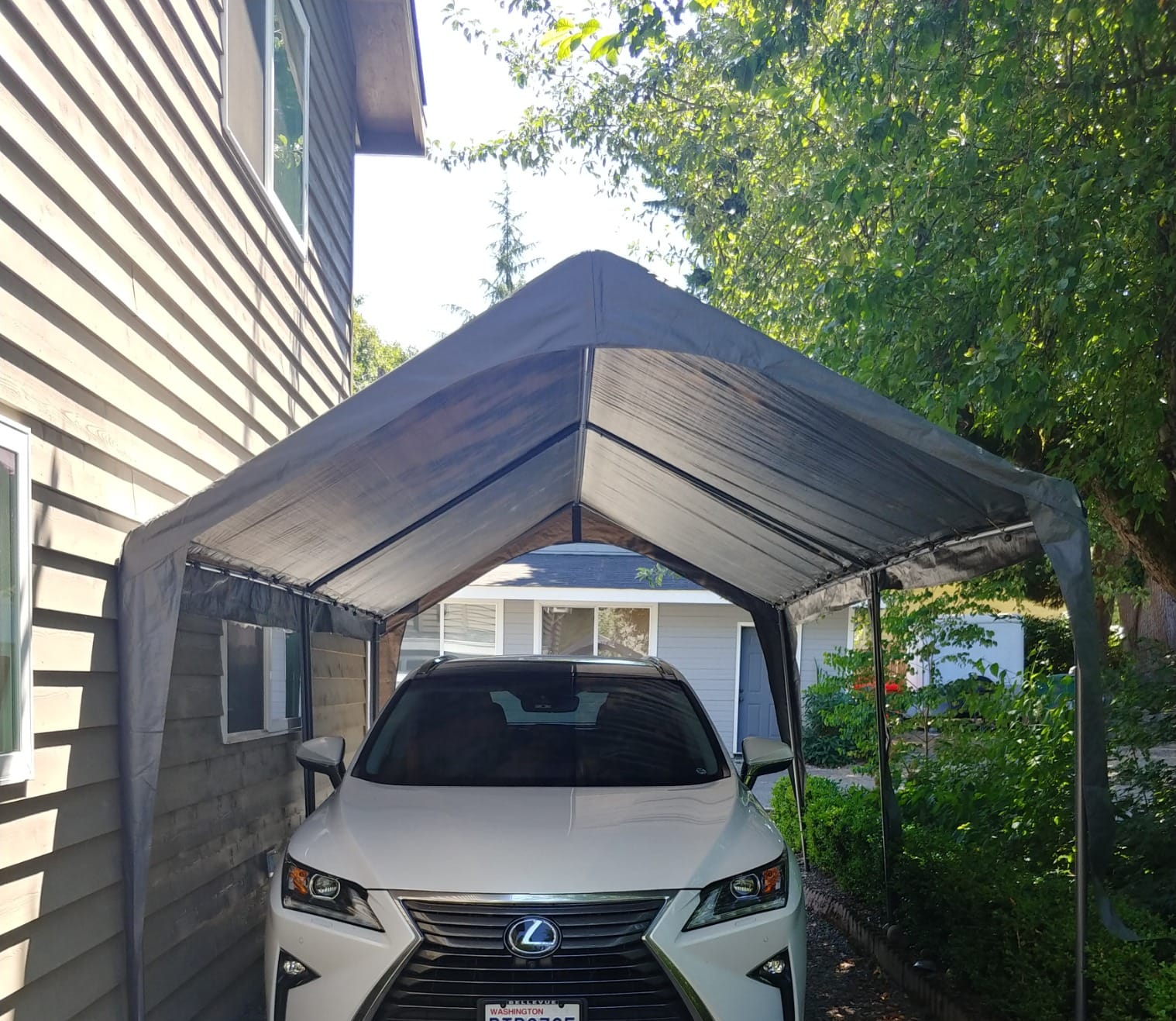 Sunnyglade 10x20 Ft Heavy Duty Carport Canopy Outdoor Portable Dark Grey | Carport with PE Fabric, UV Protection, Waterproof Design, and Rust-Resistant Steel Frame for Cars, Boats & Storage customer photo 1