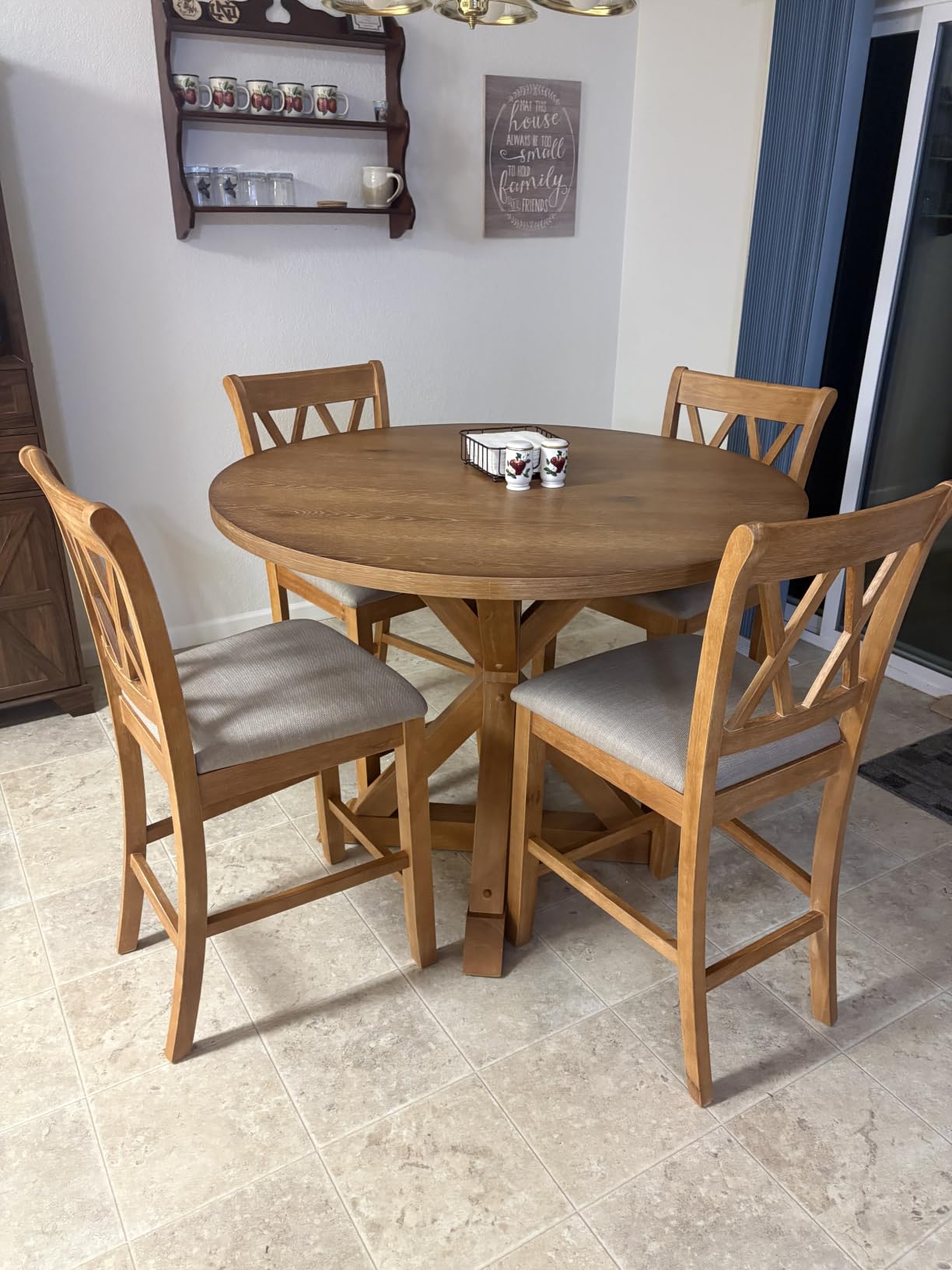 Windvale Cross-Buck Wood 5-Piece Counter Height Dining Set customer photo 1