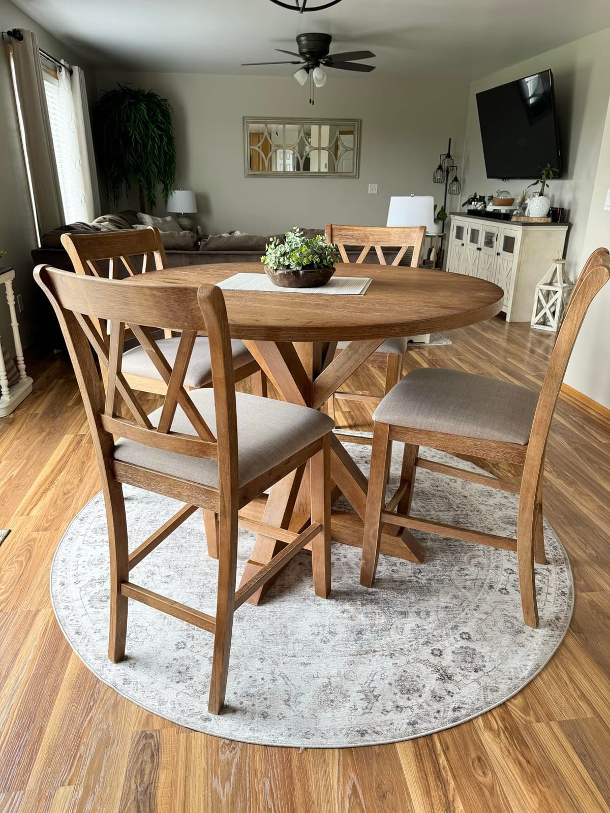 Windvale Cross-Buck Wood 5-Piece Counter Height Dining Set customer photo 2
