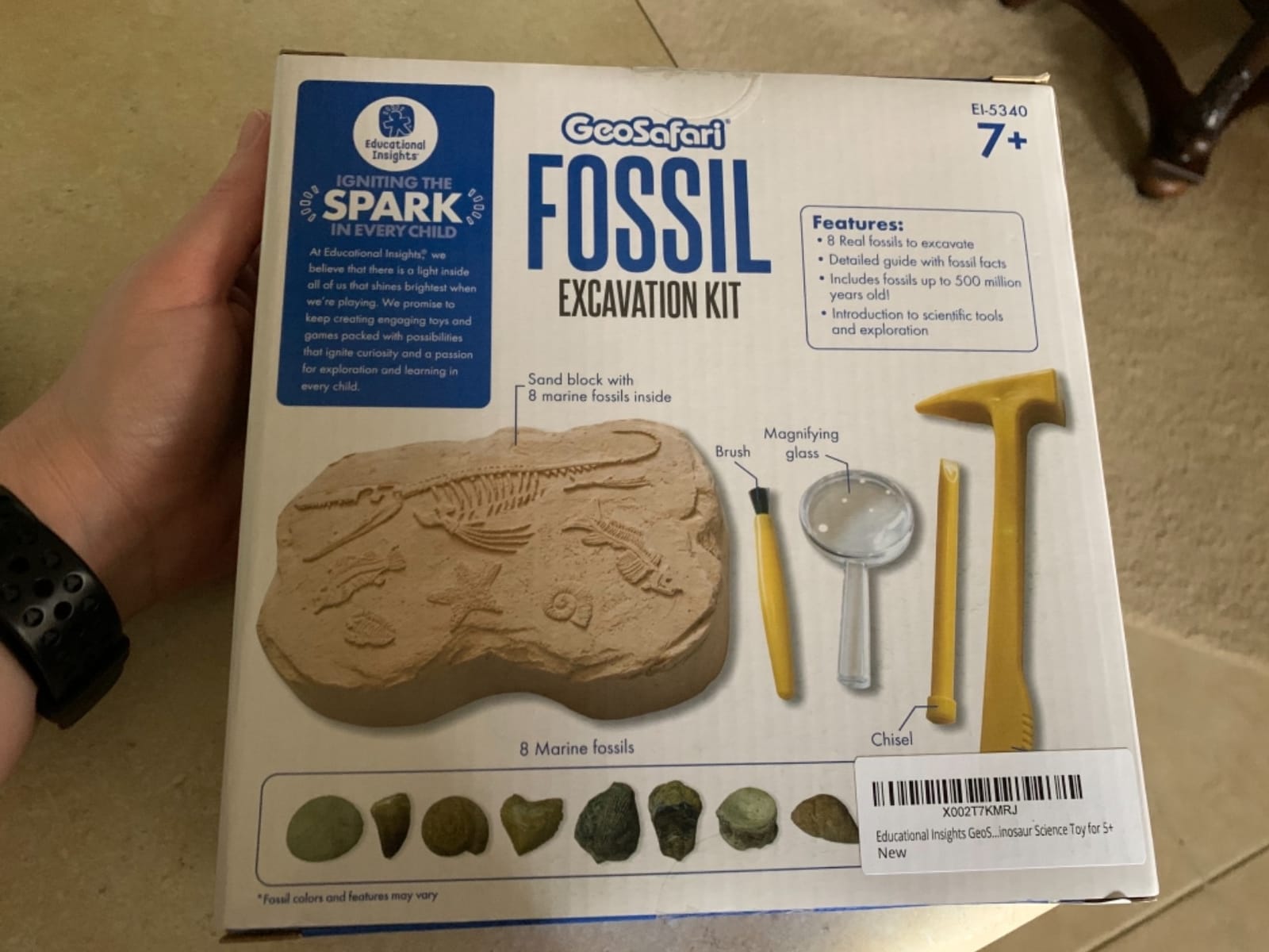 Educational Insights GeoSafari Fossil Excavation Kit for Kids | Dinosaur Fossil Digging Kit for Kids Ages 5+, Paleontology Dig Kit, Science Kits & Toys, Includes 8 Real Fossils and Tools customer photo 2