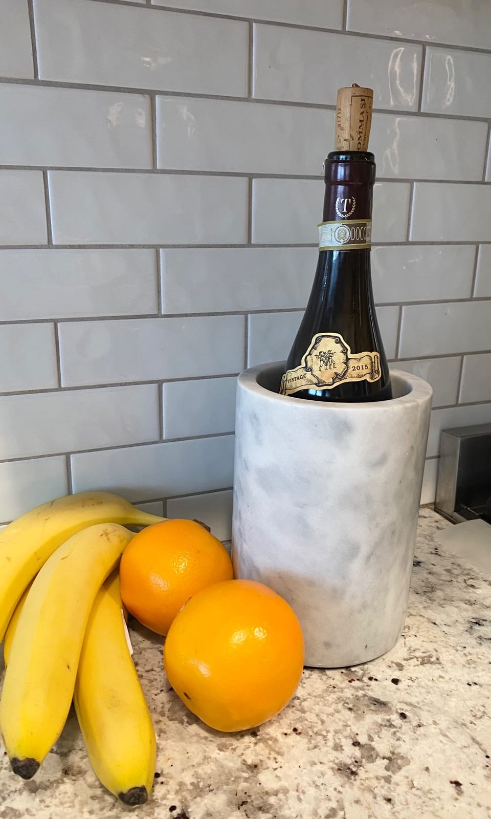 Homeries Marble Wine Chiller Bucket - Wine & Champagne Cooler for Parties, Dinner - Keep Wine & Beverages Cold, Wine Chillers for Bottles - Holds Any 750ml Bottle (Gray) customer photo 2