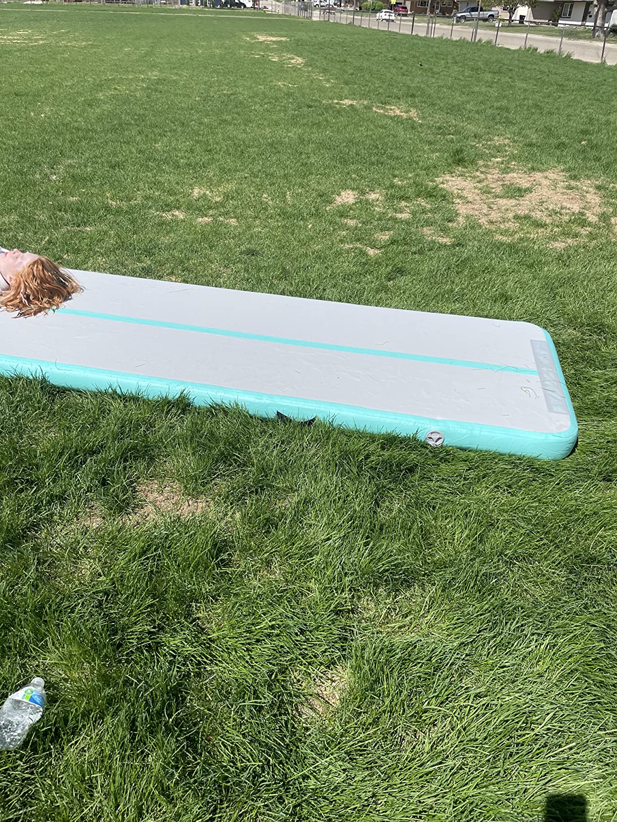 Dwzdd Gymnastics Air Mat 10ft/13ft/16ft/20ft Tumbling Mat Inflatable Gymnastics Tumble Track for Home/Gym/Training/Cheerleading/Water with Electric Pump customer photo 1