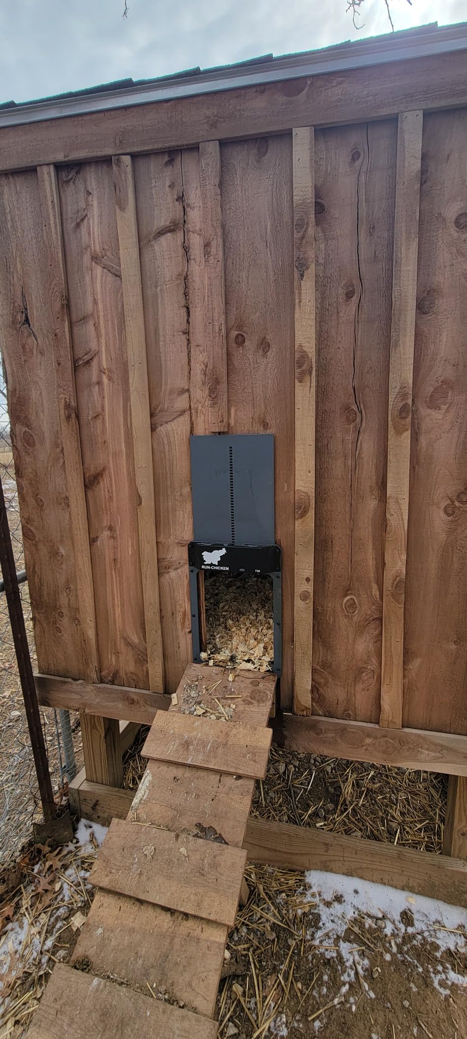 RUN-CHICKEN Door T50 - Automatic Chicken Coop Door Opener, Battery Powered & Weatherproof Aluminum, Smart App & Timer Control, Predator Proof, Easy Install, Reliable All-Season Performance (Gray) customer photo 2