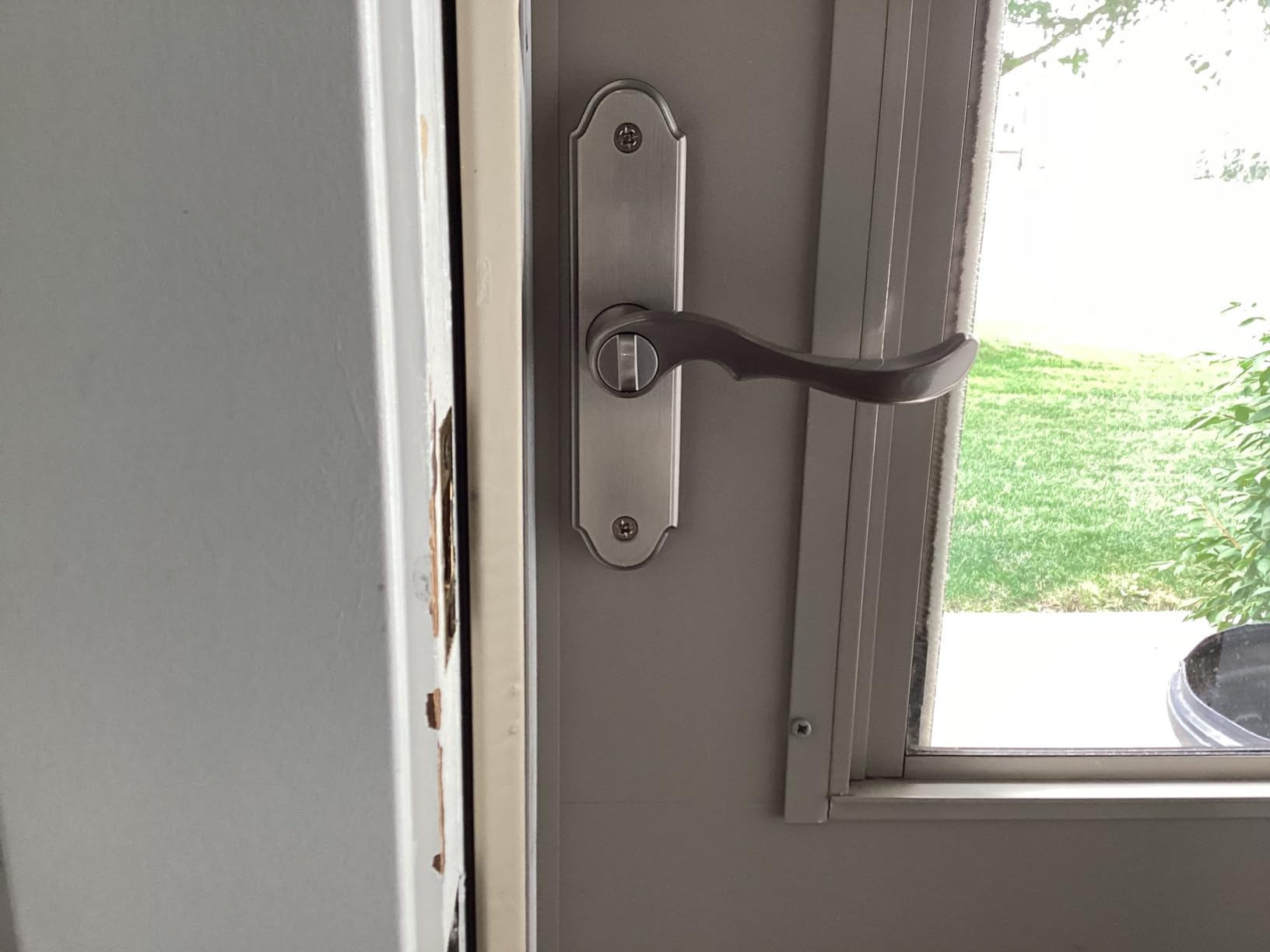 Larson Certified Storm Door M2 Mortise Brushed Nickel Handle Set, Storm Door Handle Replacement with Keyed Deadbolt customer photo 1