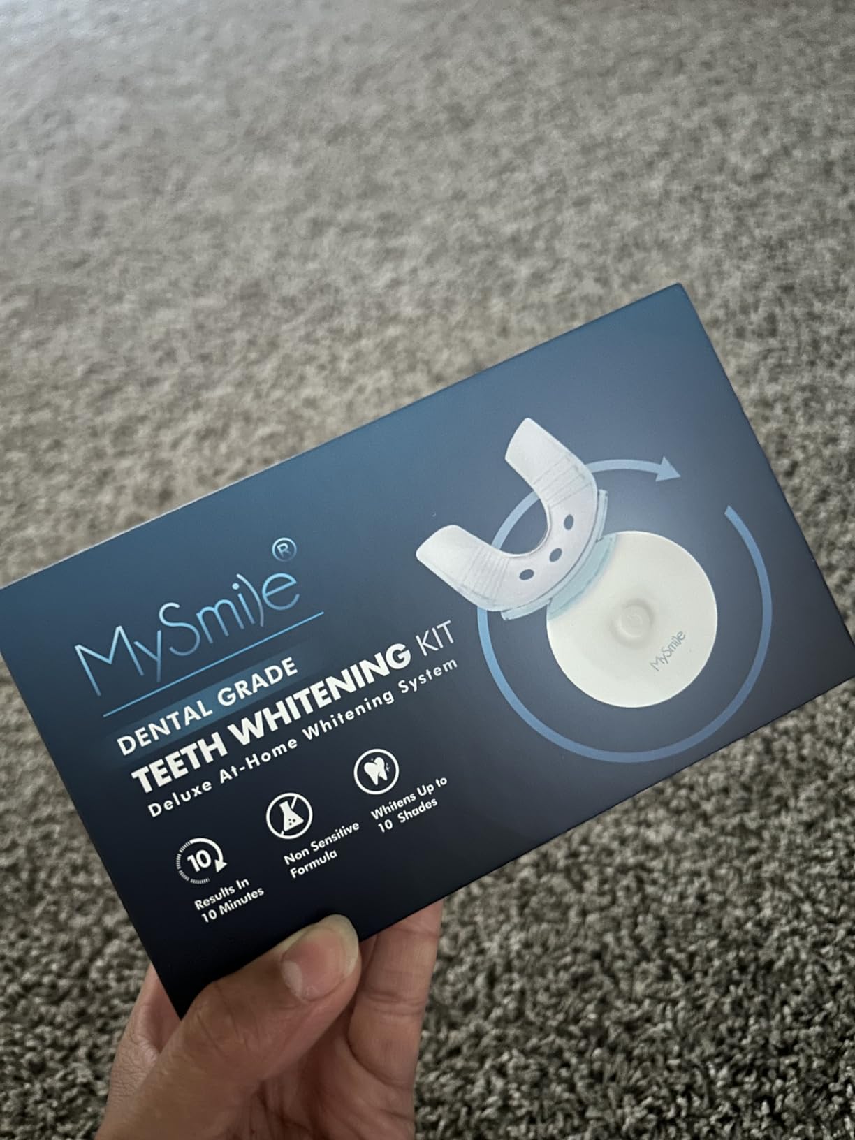 MySmile Teeth Whitening Kit with LED Light, 10 Min Non-Sensitive Fast Teeth Whitener with 3 Carbamide Peroxide Whitening Gel customer photo 2