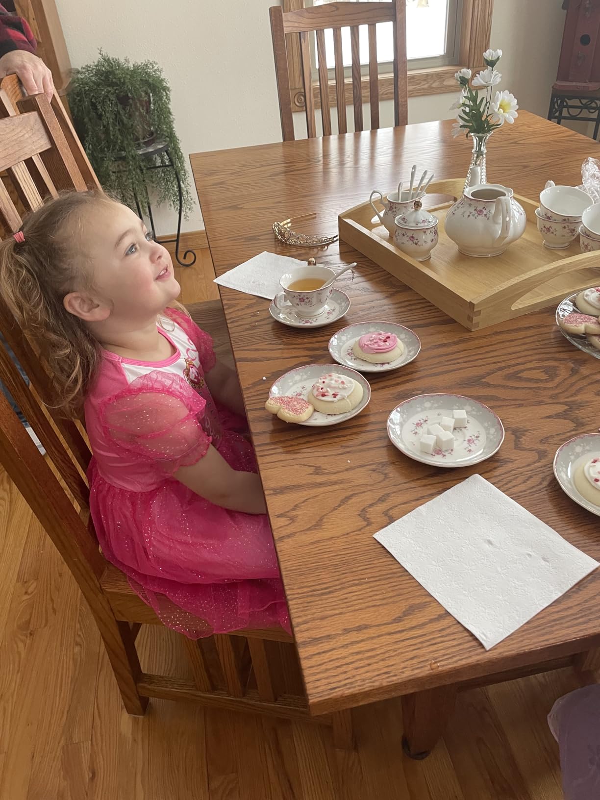 fanquare Vintage Porcelain Tea Set for Women Tea Party, Cup and Saucer Set for 6, Wedding Floral Teapot Set for Adults, Pink Rose customer photo 1
