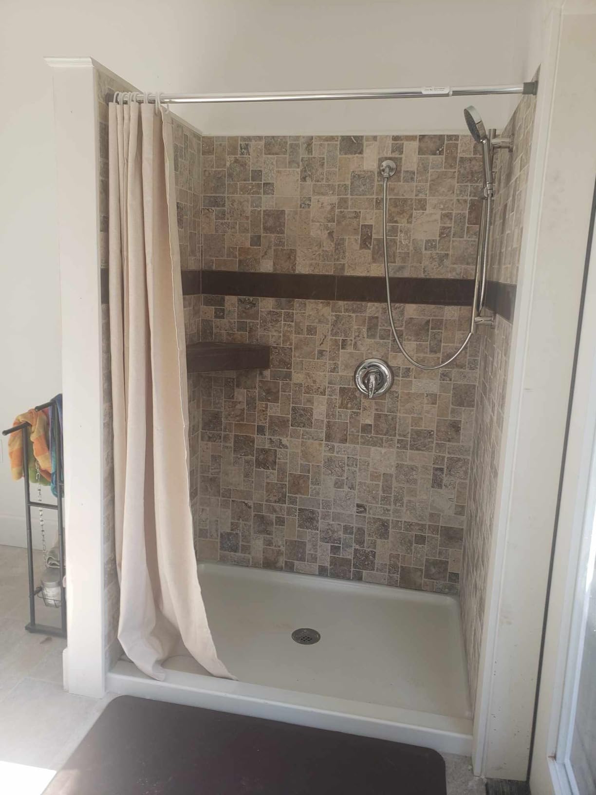 KES Adjustable Shower Head with Slide Bar, 5-Function Handheld Sliding Shower Head with Extra Long Hose Wall Mount Brushed Finish, F204-BS-C1 customer photo 2