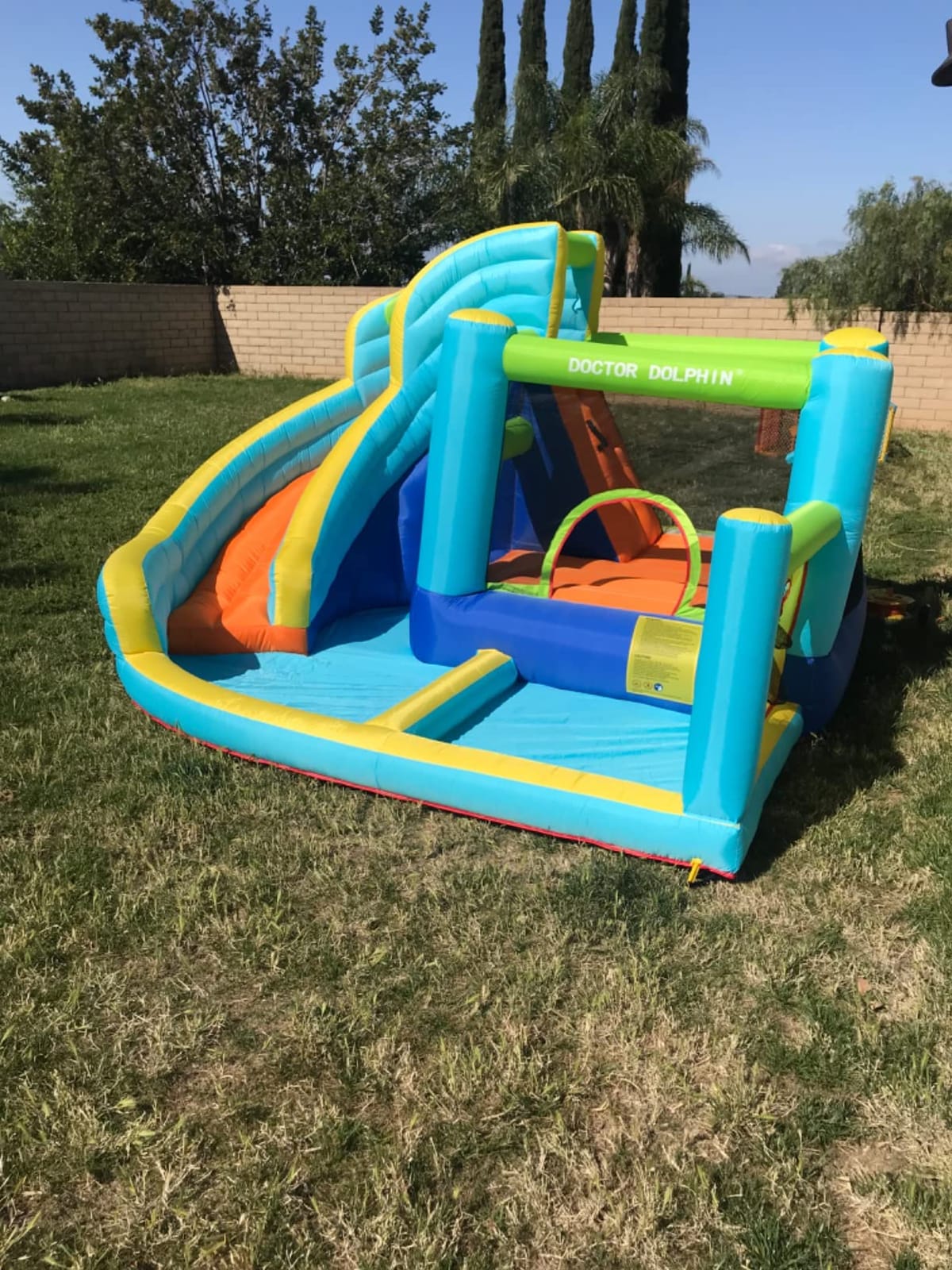 FBSPORT Inflatable Bounce House, Water Slide Park Slide Bouncer with Ball Shooting, Climbing Wall, Jumping and Splash Pool, Kids Bouncy Castle with 450W Air Blower for Outdoor Backyard customer photo 2