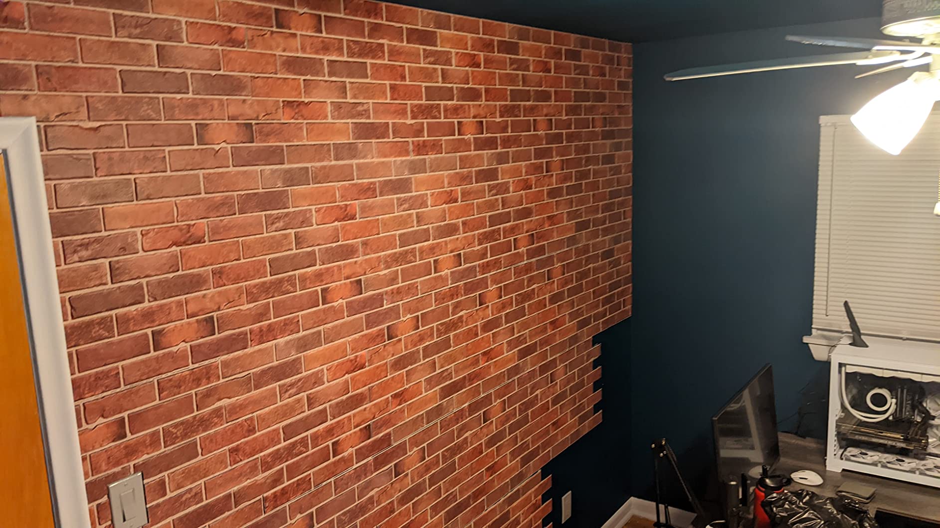 3D Faux Red Brick Wall Panels, Realistic Finish, Pack of 10, 29.2 Sq Ft | Lightweight PVC, 17.5