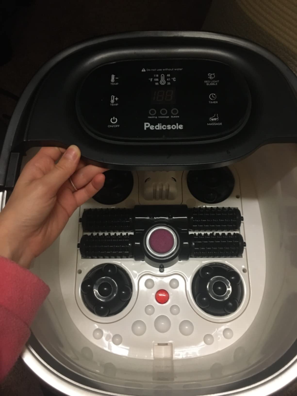 Luxury All in One Foot Spa - Motorized and Heated Foot Spa - Enjoy The Same Pedicure Foot Spa at Home Heat, Bubble Jets, Pedicure Stone, Motorized Massage Roller to Relieve Feet Stress customer photo 1