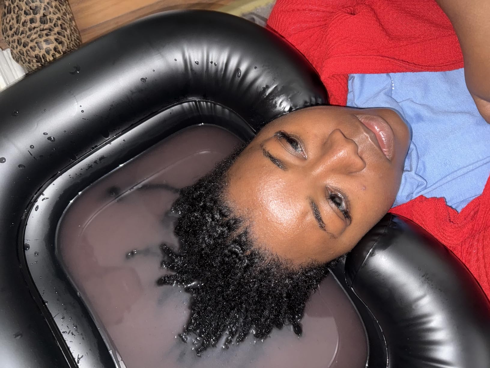 Inflatable Shampoo Basin - Portable Shampoo Bowl, Hair Washing Basin for Bedridden, Disabled, Injured, Hair Wash Tub for Dreadlocks and at Home Sink Washing customer photo 2