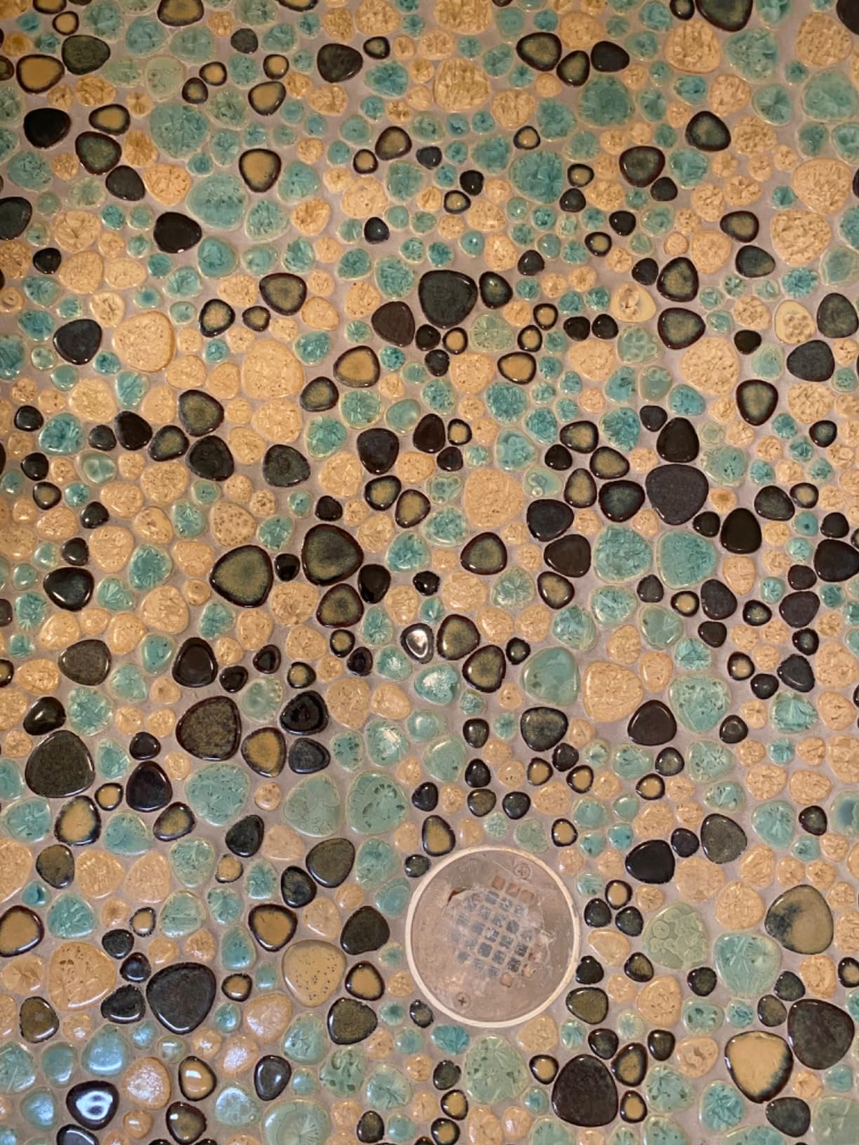 Blujellyfish Glazed Blue Mosaic Ceramic Pebble Porcelain Tile Swimming Pool Bath Shower Wall Flooring Tile TSTGPT001 (5 Square Feet) customer photo 2
