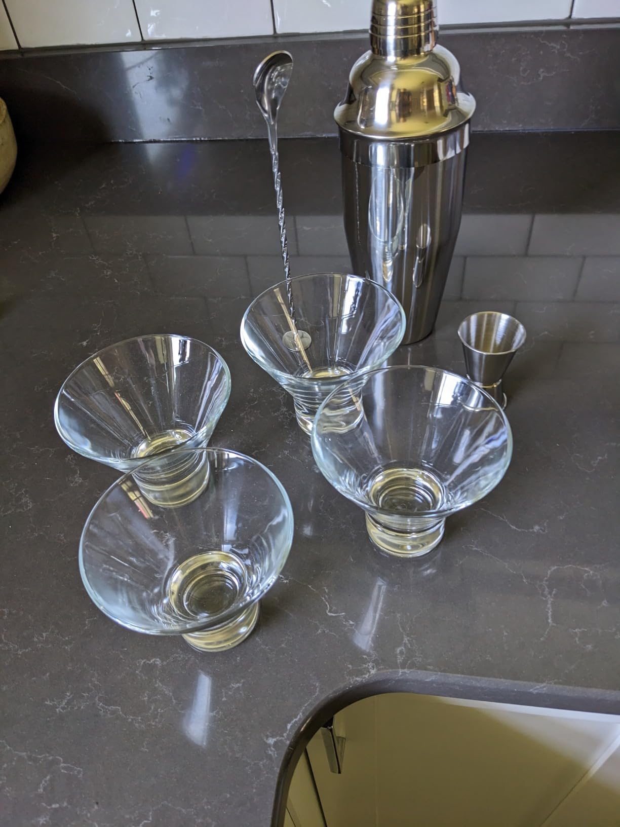 Godinger Martini Glasses, Italian Cocktail Glasses, Dessert Cups, Set of 4, 8oz - Made in Italy customer photo 1