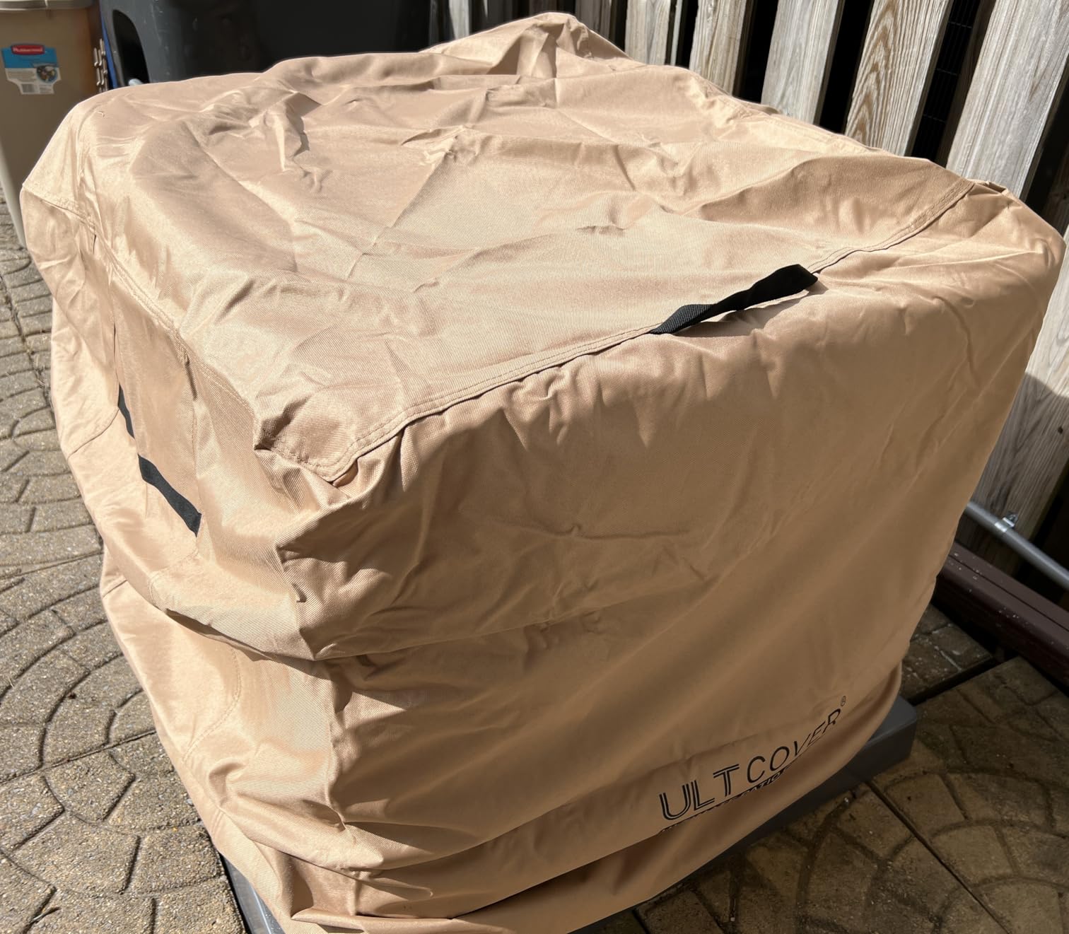 ULTCOVER Waterproof Square Air Conditioner Cover for Outside AC Units Size Upto 30W x 30D x 32H inch customer photo 2