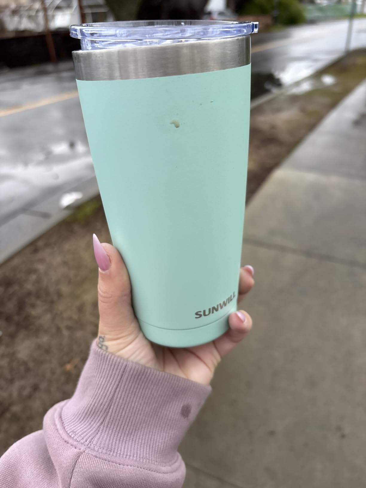 SUNWILL Travel Coffee Mug Set of 2, 20 oz Tumbler with Lid, Insulated Stainless Steel Cup for Water, Tea, Ice, Rose Gold & Cool Grey customer photo 2