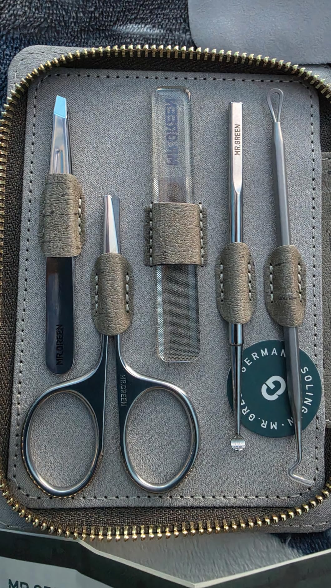 MR.GREEN Manicure Sets Pedicure Kits Stainless Steel Nail Clipper Personal Care Tools with PU Leather Case (Gray) customer photo 2