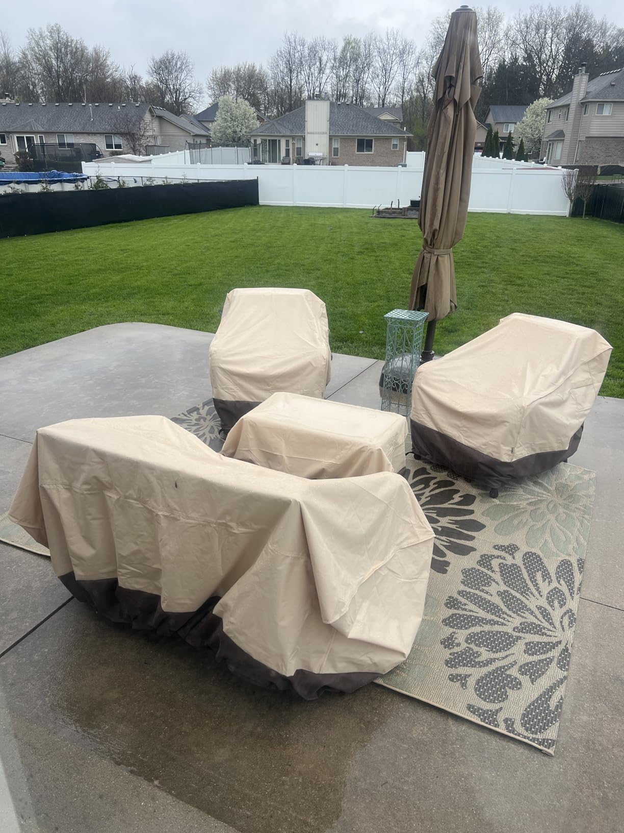 Loriano Patio Furniture Cover Set, 4 Piece Outdoor Furniture Cover Waterproof, 600D Heavy Duty Lawn Patio Set Covers customer photo 2