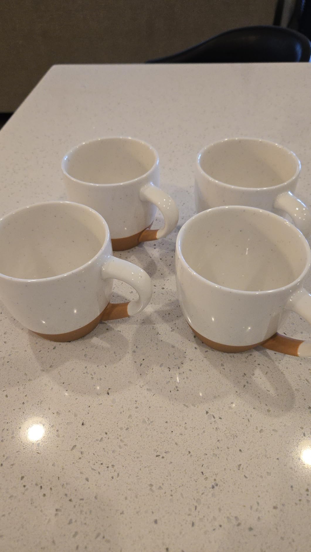 Mora Ceramic Large Latte Mug Set of 4, 16oz - Microwavable, Porcelain Coffee Cups With Big Handle - Modern, Boho, Unique Style For Any Kitchen. Microwave Safe Stoneware - Assorted Neutrals customer photo 1