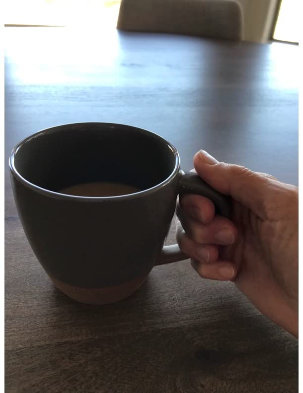 Mora Ceramic Large Latte Mug Set of 4, 16oz - Microwavable, Porcelain Coffee Cups With Big Handle - Modern, Boho, Unique Style For Any Kitchen. Microwave Safe Stoneware - Assorted Neutrals customer photo 2