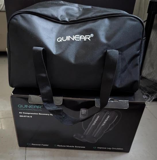 QUINEAR Leg Recovery Compression System for Athlete Post Workout, Professional Sequential Device for Massage Therapy, Foot and Leg Recovery Boots, Improve Circulation Reduce Muscle Soreness (Medium) customer photo 2
