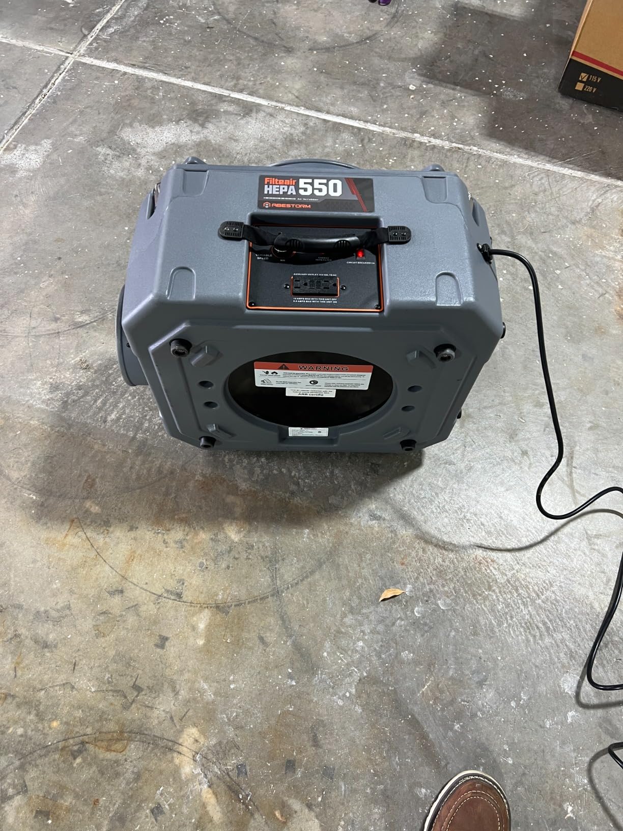 Abestorm HEPA 550 Air Scrubber with 3-Stage Filteration, GFCI Connection | Stackable for Commercial / Industrial / Home Use, With MERV-10 & HEPA/Actived Carbon Filters customer photo 1