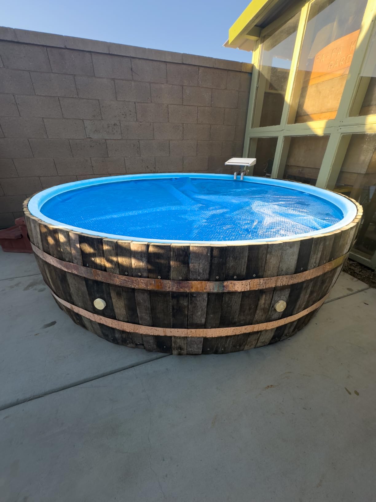 Solar Bubble Pool Cover 8 ft Round for Above Ground Inground Pools | Solar Bubble Hot Tub Spa Thermal Heating Wrap Covers, 12 Mil Heavy-Duty Circle Blue Floating Blanket Mat for Swimming Pools customer photo 1
