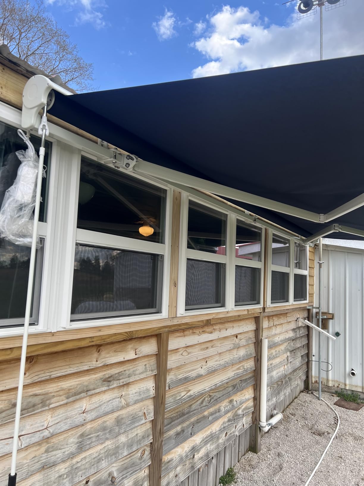 Patio Awning Retractable 15'x10', Fully Assembled Motorized Electric Commercial Grade - Quality 100% Dope-dyed Acrylic Window Door Sunshade Shelter - Deck Canopy Balcony (15'x10', Navy Blue) customer photo 2