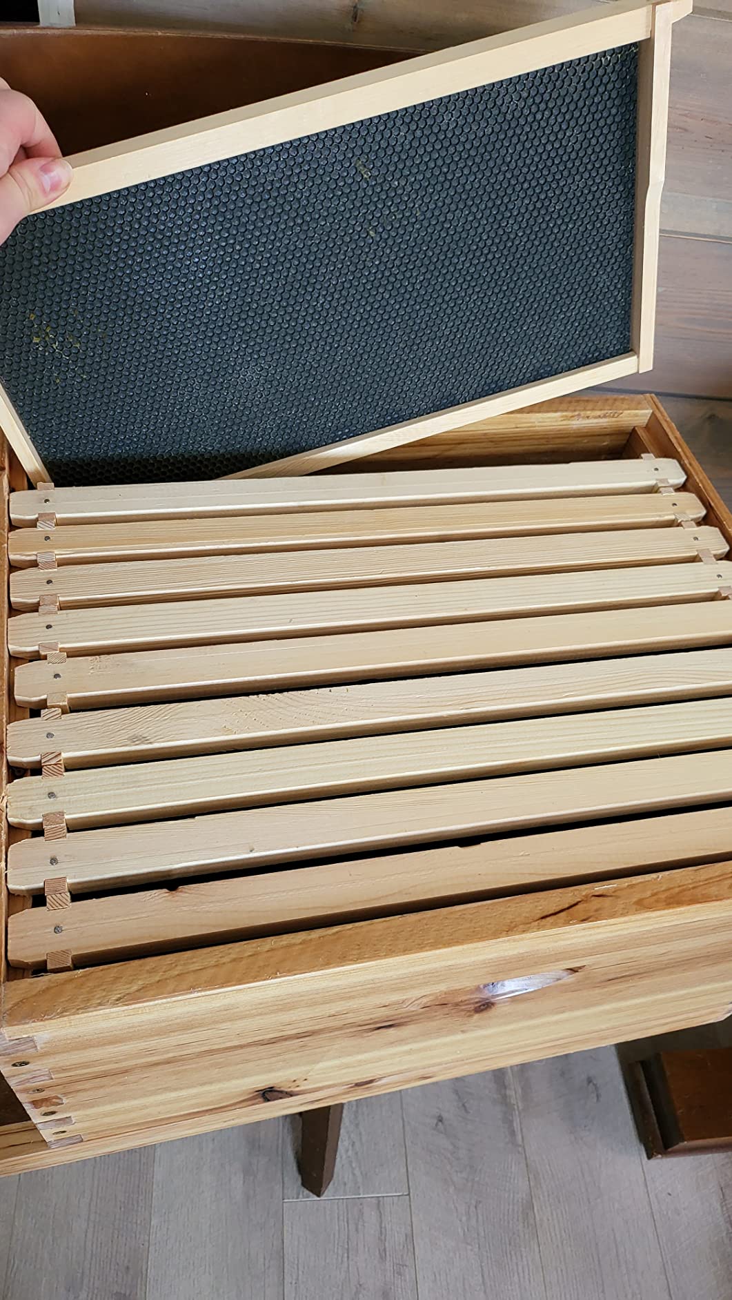 Honey Lake 10 Frame Beehive Starter Kit and Beekeeping Supplies Tool Kit, Beeswax Coated Assembled Deep Bee Box, Bee Hive Starter Kit with Beehive Frames & Bee Smoker and Beekeeping Hat with Veil customer photo 2