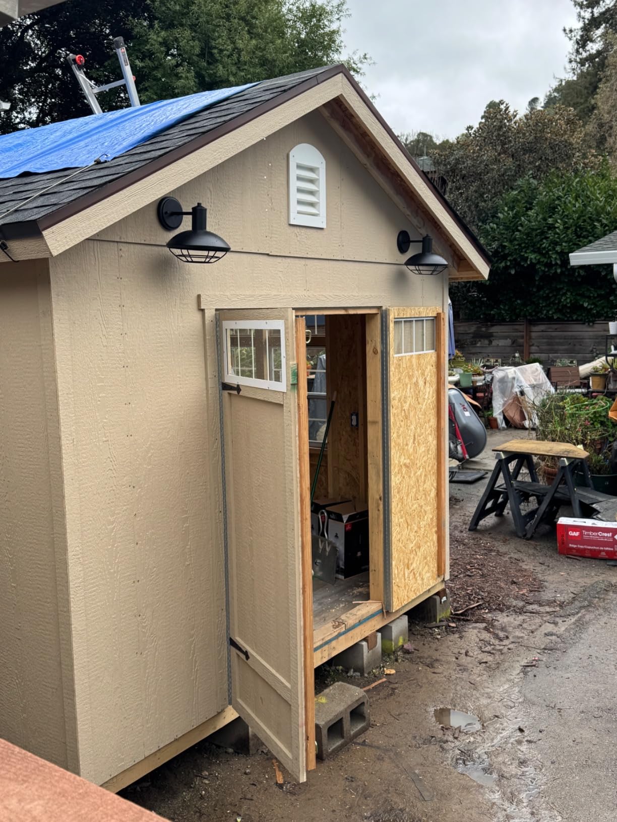 Handy Home Products Windemere 10x12 Do-it-Yourself Wooden Storage Shed with Floor, Beige customer photo 1
