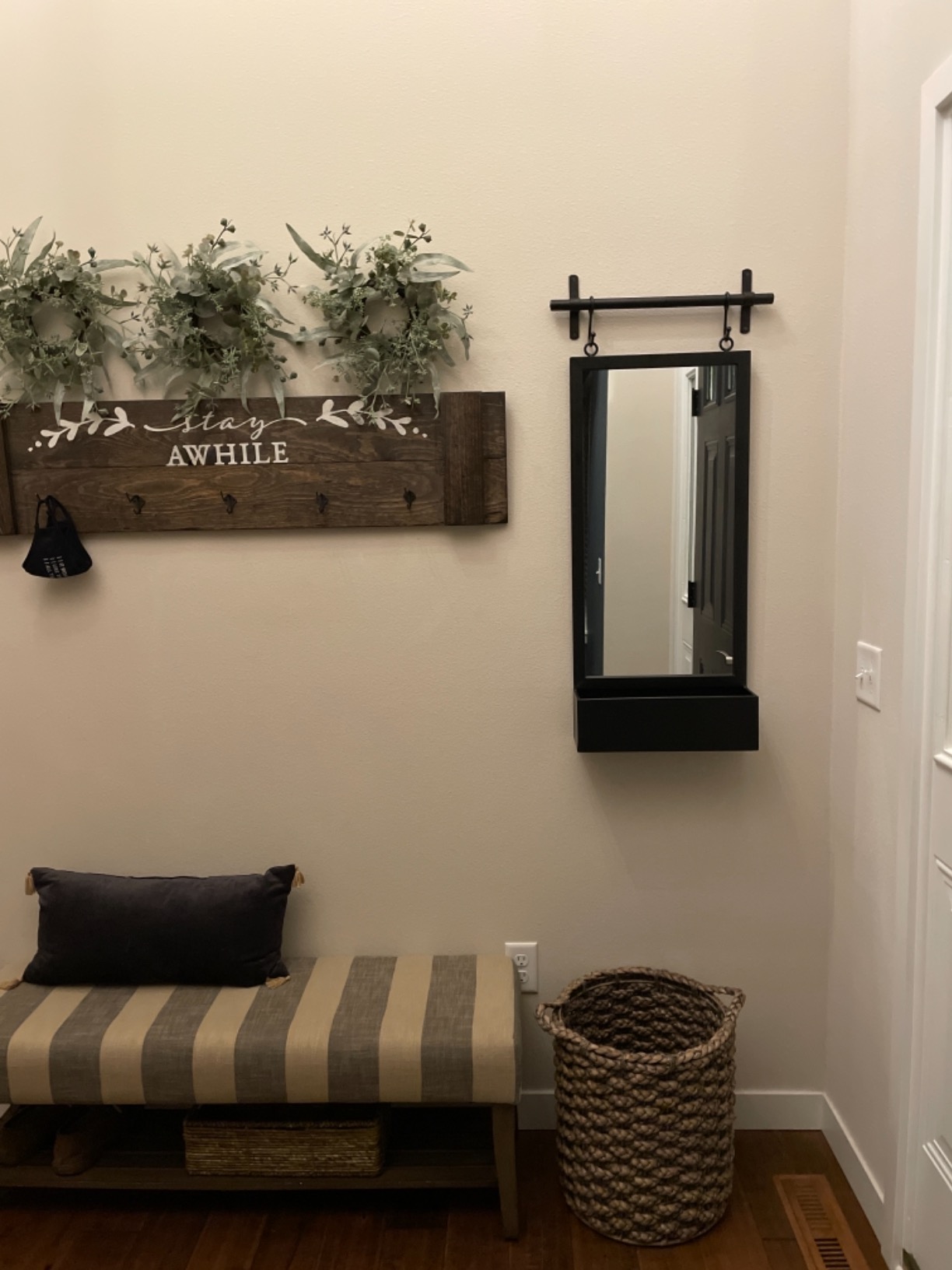 Kate and Laurel Gammons Modern Pub Mirror; 18 x 39; Natural Iron; Decorative Metal Industrial Mirror with Rectangular Shape and Wide Pocket Shelf for Storage and Display customer photo 1
