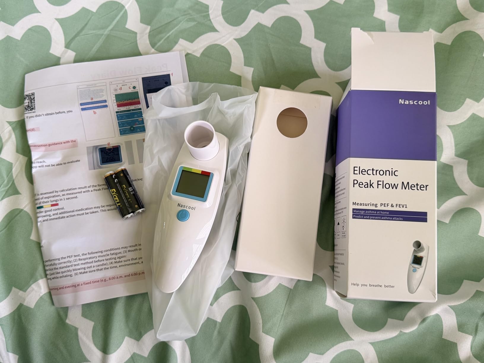 Peak Flow Meter for Adults & Kids | Home Medical, PEF & FEV1 Measurement, Risk Indicator, LCD Screen, Accurate & Reliable customer photo 1