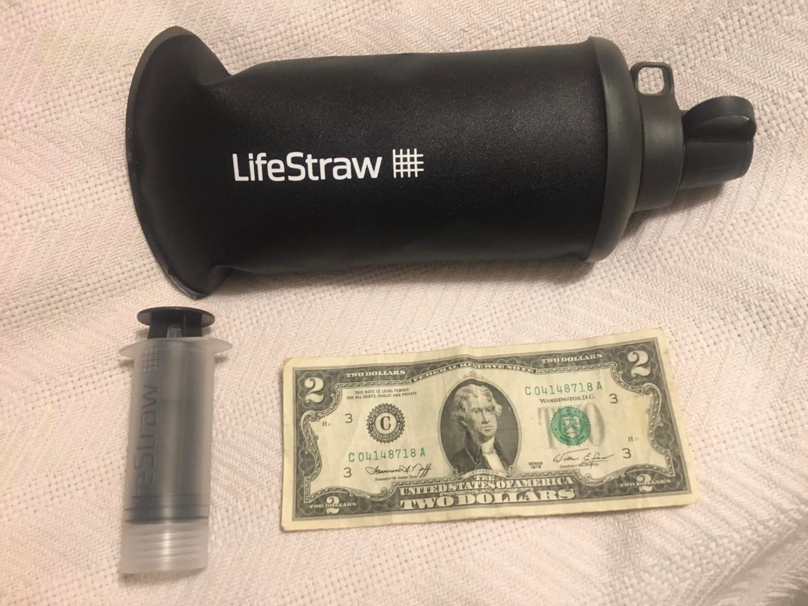 LifeStraw Peak Series - Collapsible Squeeze Bottle Water Filter System BPA Free - 650 ml for Trail Running, Camping, Hiking, Travel, Cycling, and Fishing; Dark Mountain Gray customer photo 2