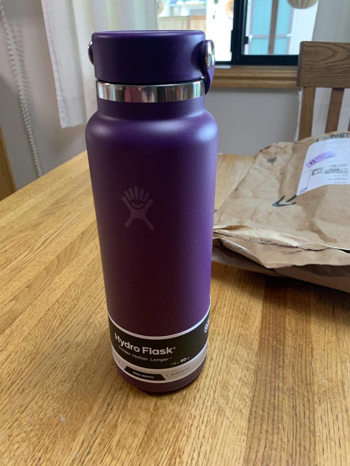 Hydro Flask Water Bottle 32 oz, Insulated Stainless Steel, Wide Mouth Flex Lid, Leakproof, Indigo Blue customer photo 1