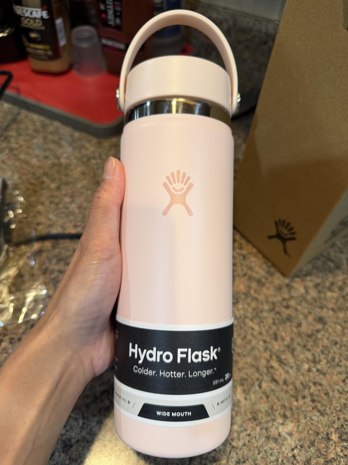 Hydro Flask Water Bottle 32 oz, Insulated Stainless Steel, Wide Mouth Flex Lid, Leakproof, Indigo Blue customer photo 2