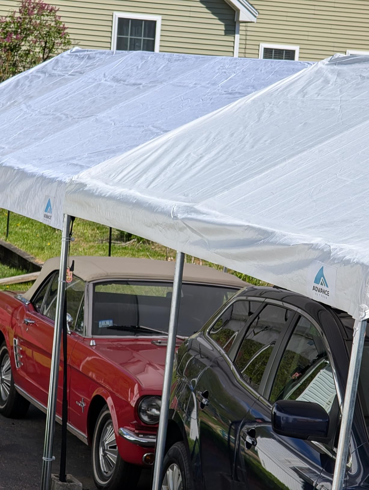 12x20 ft Heavy Duty Carport Potable Car Canopy Garage Party Tent Boat Shelter, Adjustable Height from 9.5 ft to 11 ft, White customer photo 1