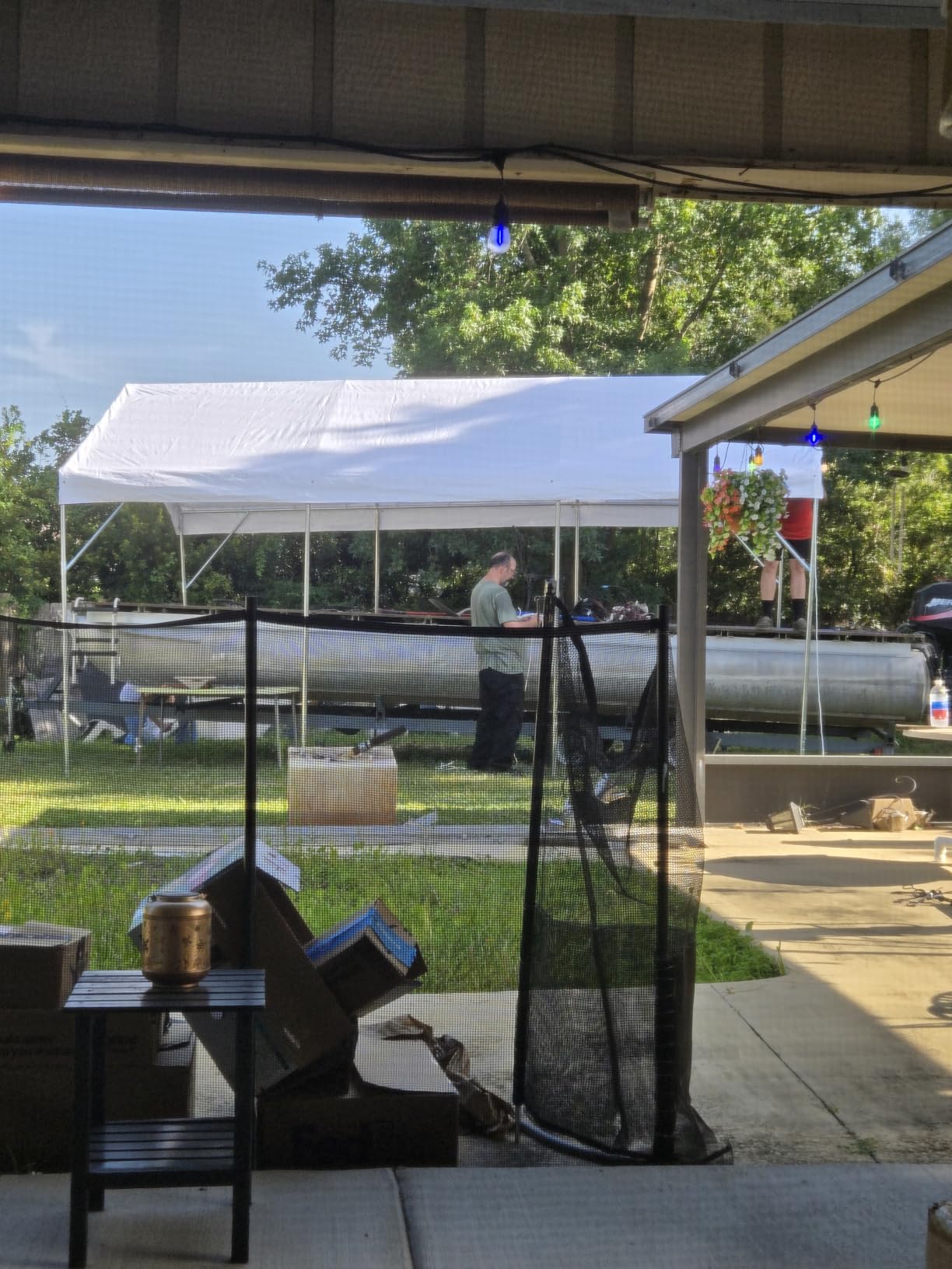 12x20 ft Heavy Duty Carport Potable Car Canopy Garage Party Tent Boat Shelter, Adjustable Height from 9.5 ft to 11 ft, White customer photo 2