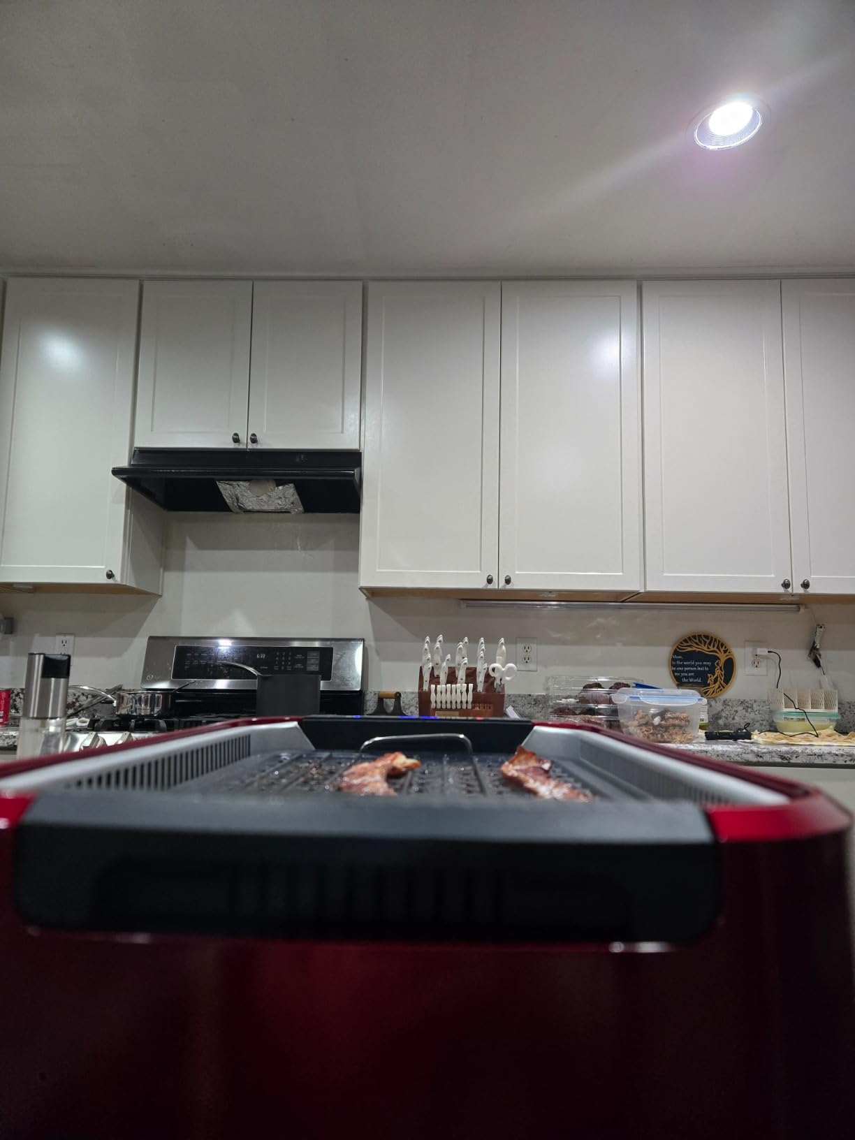 Techwood Indoor Grill Smokeless Grill, Electric Korean BBQ Grill with Glass Lid, Turbo Smoke Extractor Technology, Dishwasher-Safe Drip Tray & Nonstick Grilling Removable Plate, Black, 1500W customer photo 2