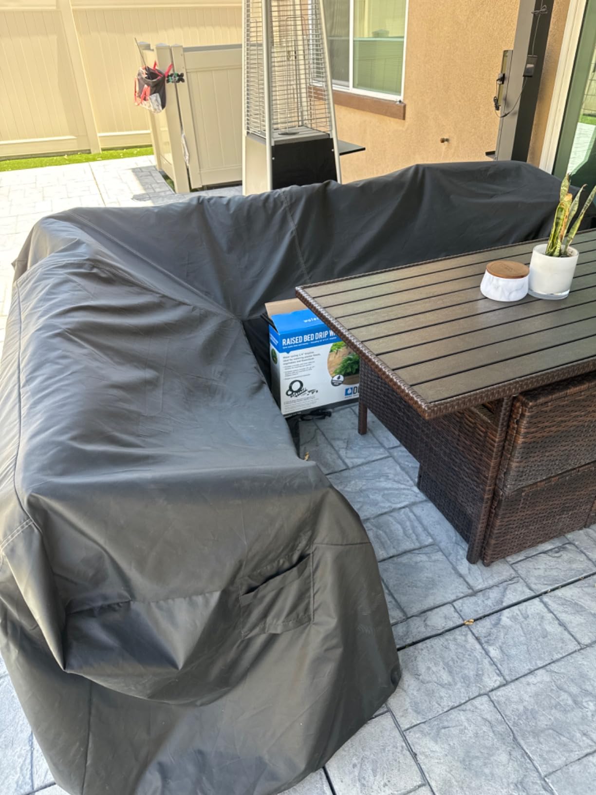 WLEAFJ Patio L-Shaped Sectional Sofa Cover Waterproof, Heavy Duty Outdoor Sectional Couch Cover with Air Vent, Left Facing, 83
