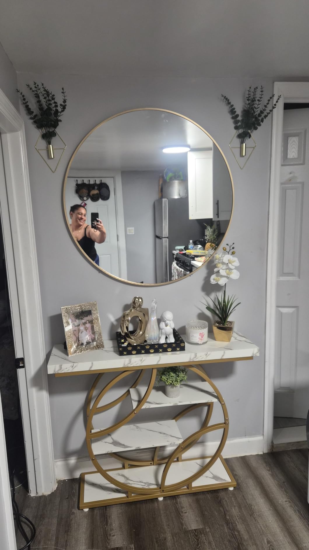 HARRITPURE Round Mirror 30 Black Wall Mounted Circle Mirrors | Vanity Mirror with Aluminum Alloy Frame, Modern Decoration for Bathroom, Living Room, Vanity, Bedroom, Entryway customer photo 1