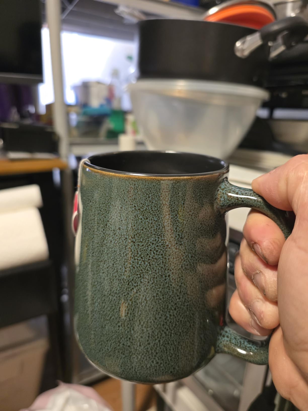 Large Ceramics Coffee Mugs, 24 oz, Large Handle Design, Extra Large Tea and Coffee Cup for Office and Home (24 oz green) customer photo 1