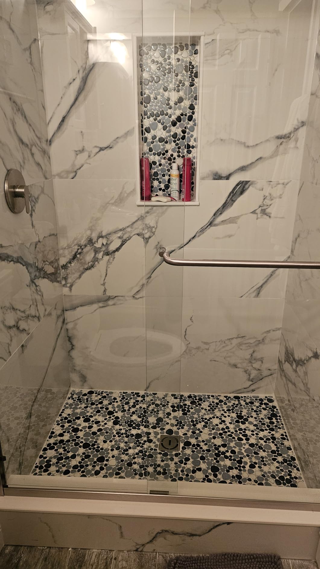 Pebble Shower Floor Tile Bathroom Beige Wall Backsplash Mosaic Tiles (5 Sheets) customer photo 1