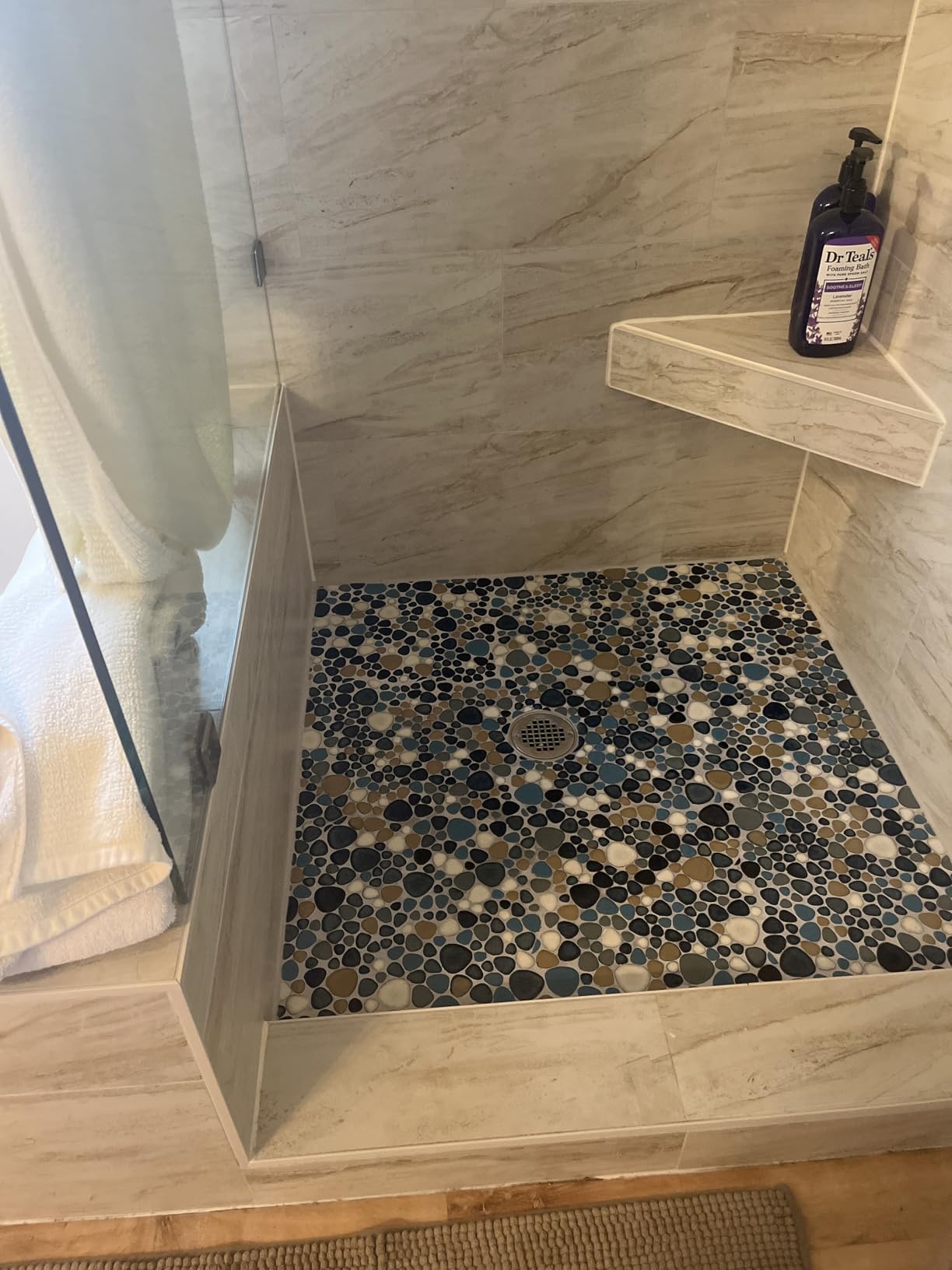 Pebble Shower Floor Tile Bathroom Beige Wall Backsplash Mosaic Tiles (5 Sheets) customer photo 2