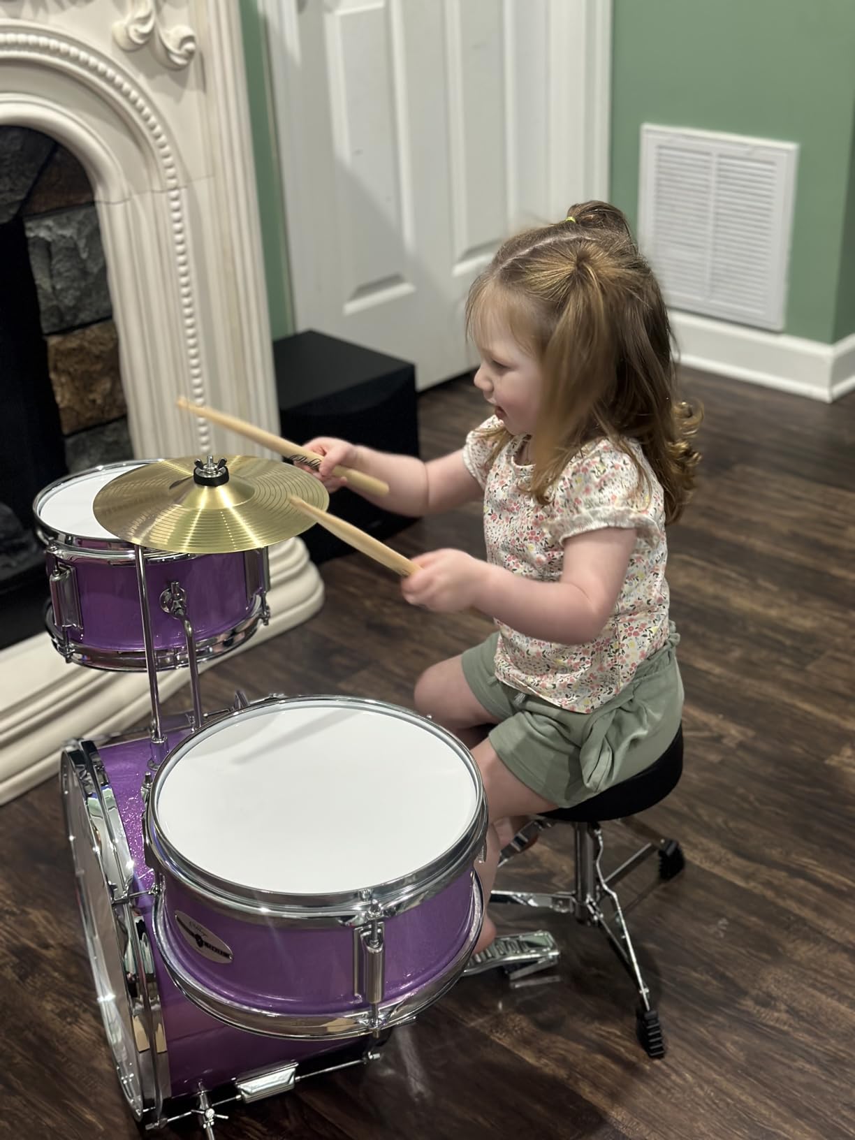 Ashthorpe 3-Piece Complete Kids Drum Set - Junior Beginner Kit with 14