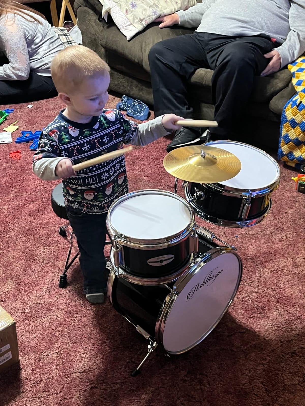 Ashthorpe 3-Piece Complete Kids Drum Set - Junior Beginner Kit with 14