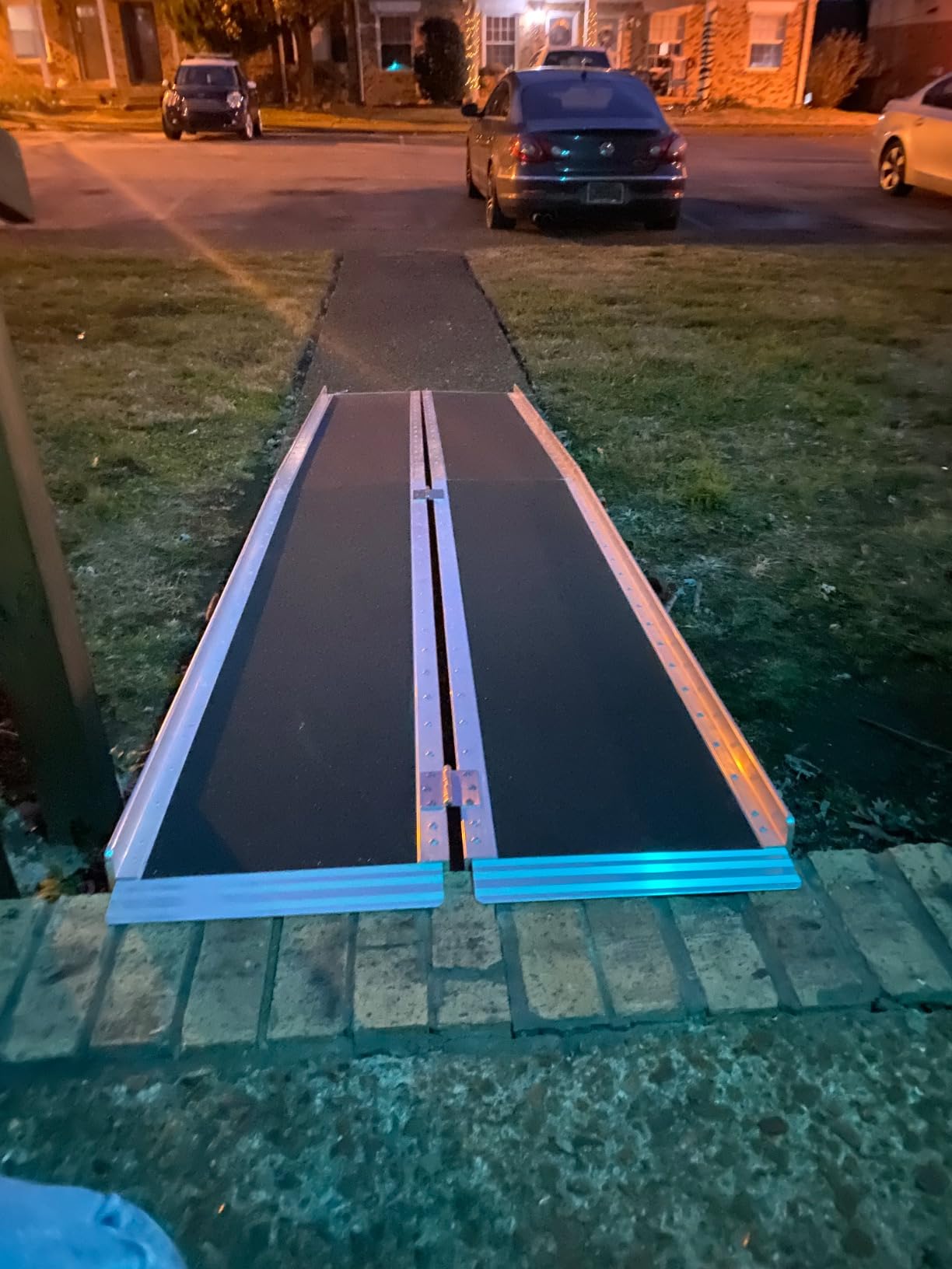 8 Feet Portable Wheelchair Ramp for Home Steps, 800Lbs Non-Slip Aluminum Folded Handicap Ramp with Support Legs, Sturdy Wheel Chair Ramps for Home Entry, Stairs, Doorways customer photo 1